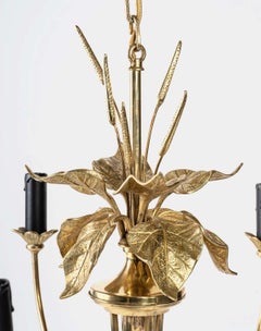 1970 Maison Charles-Kronleuchter mit Blumendekor aus Bronze, 1970