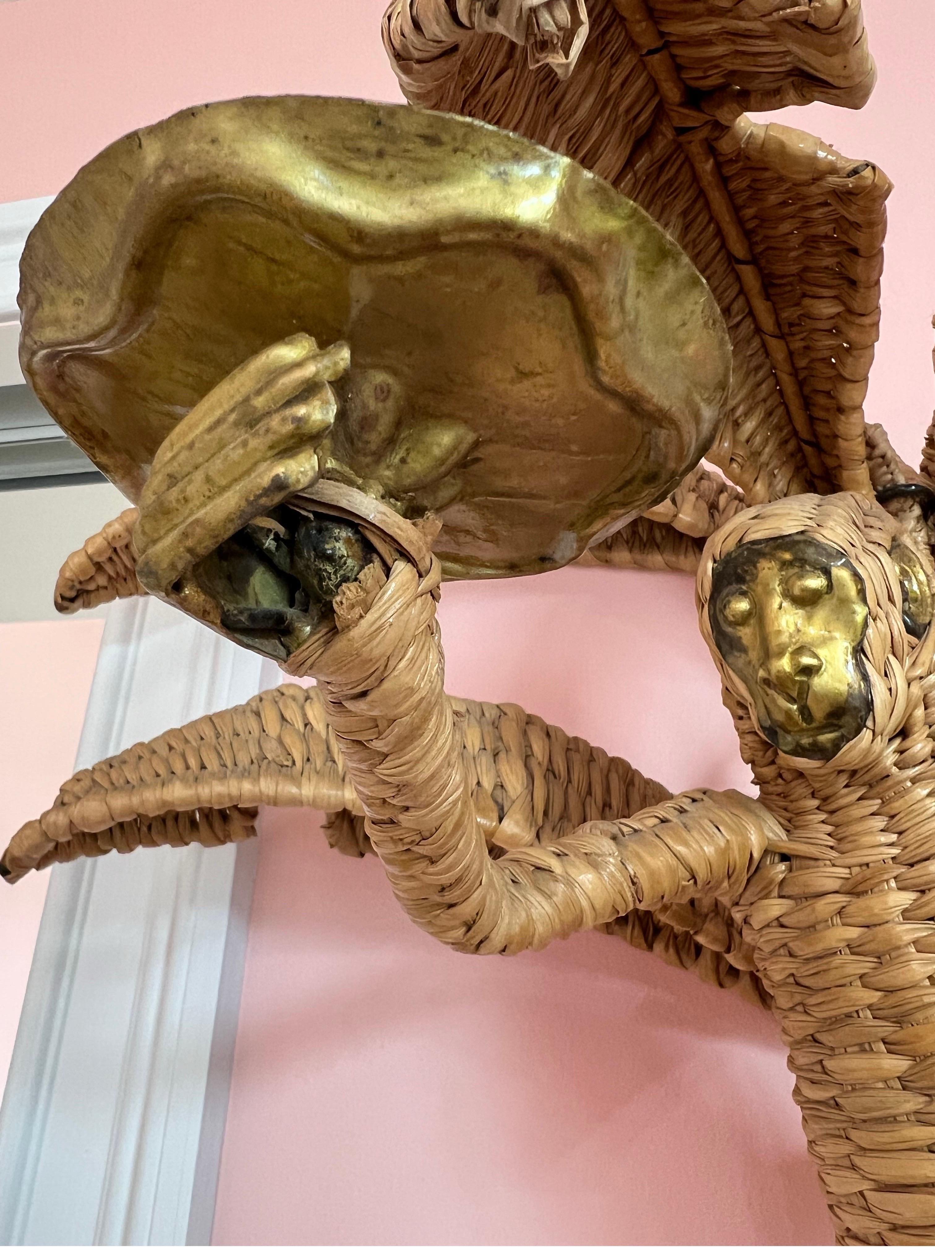 Bohème 1970 Mario Lopez Torres Lampe murale en forme de singe en vente
