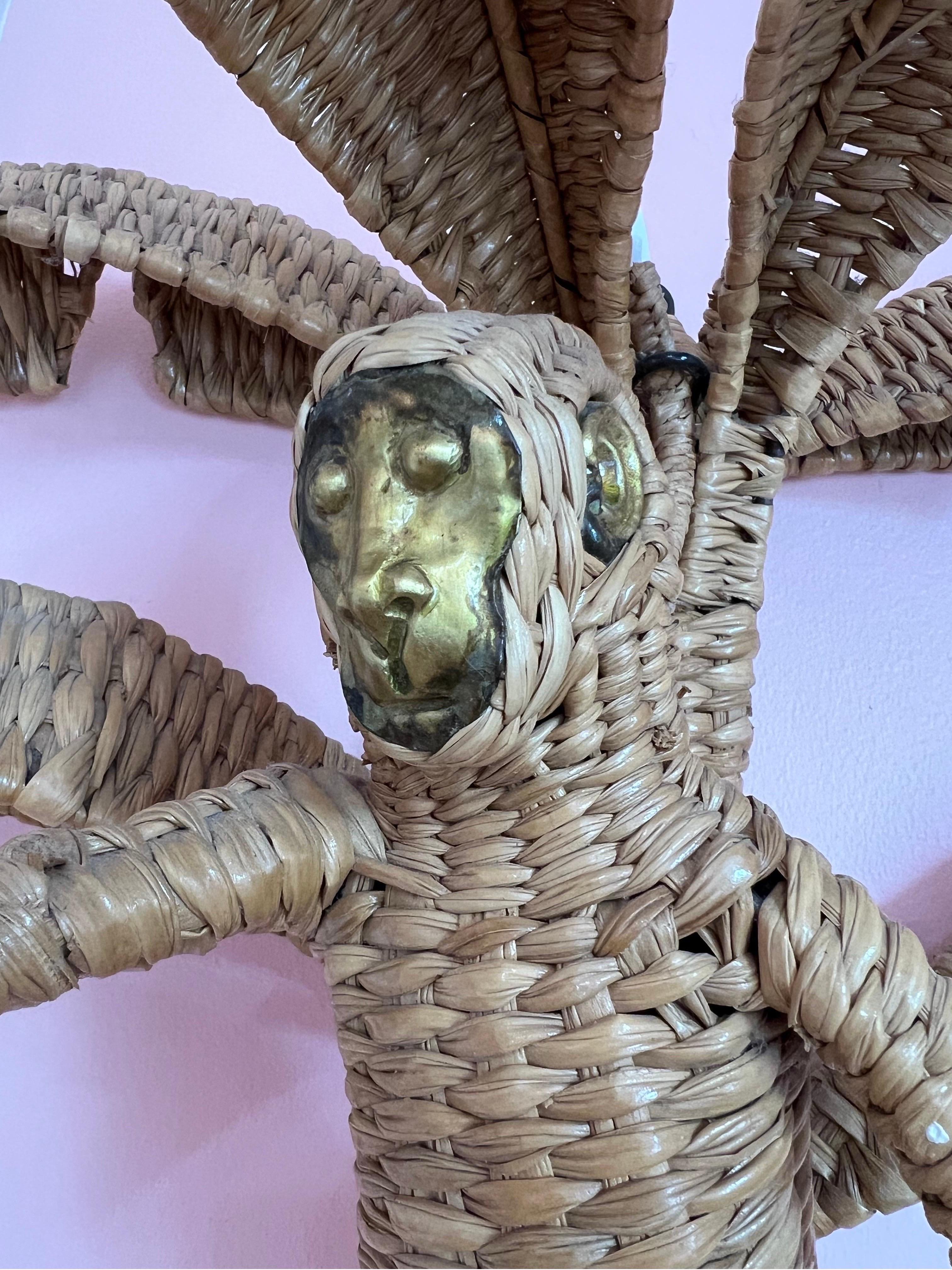 Sud-américain 1970 Mario Lopez Torres Lampe murale en forme de singe en vente