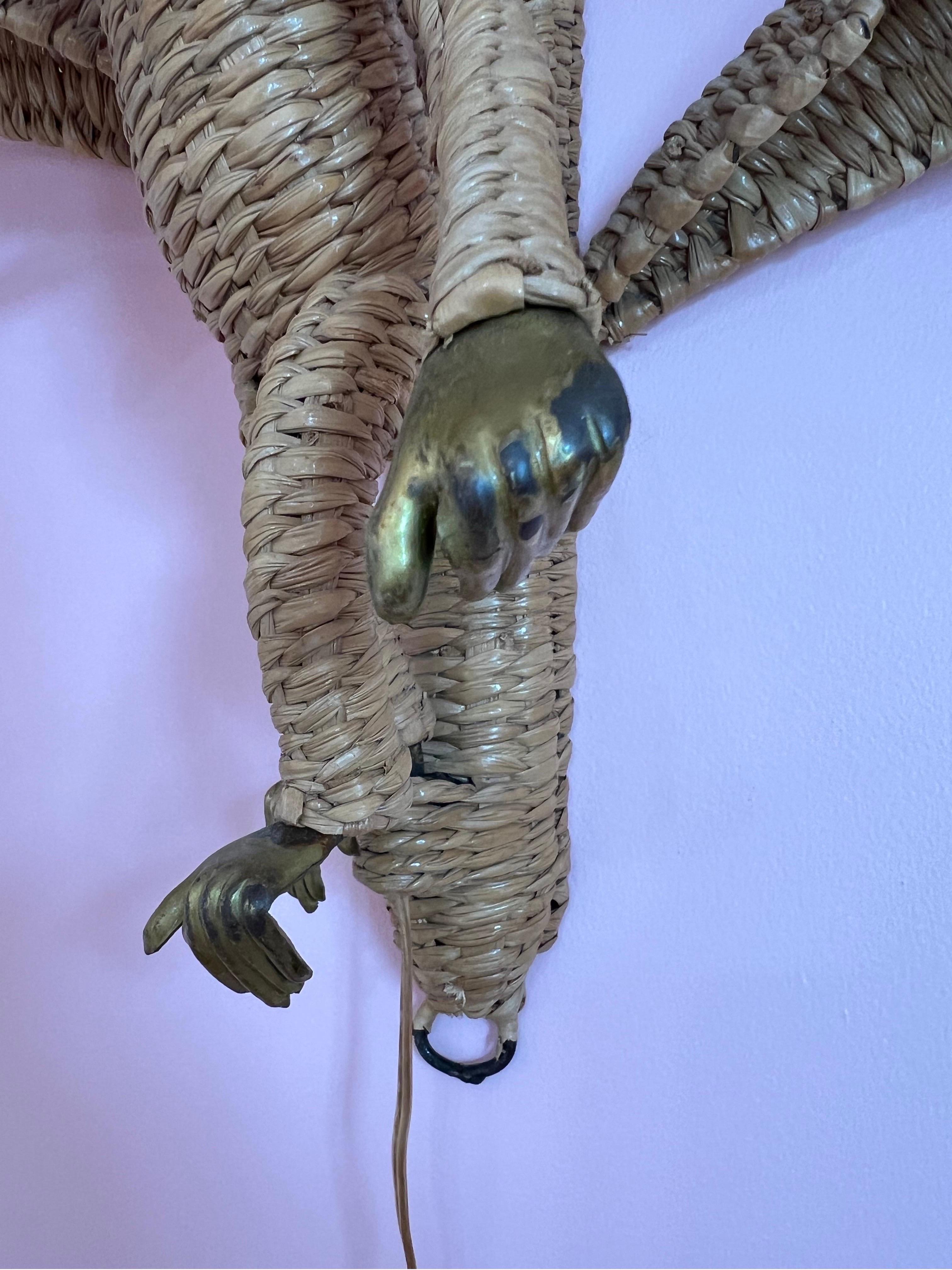 1970 Mario Lopez Torres Lampe murale en forme de singe Bon état - En vente à Staten Island, NY
