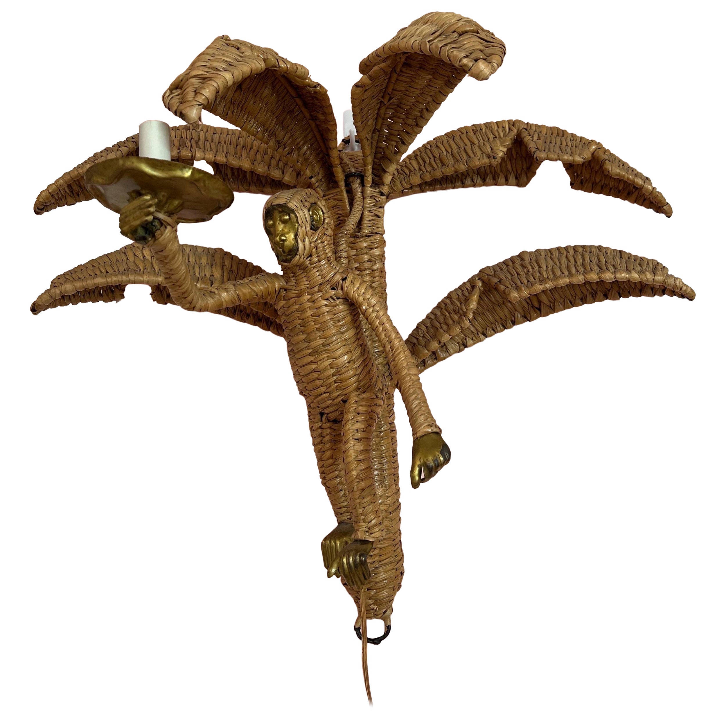 1970 Mario Lopez Torres Monkey Wall Scone Lamp