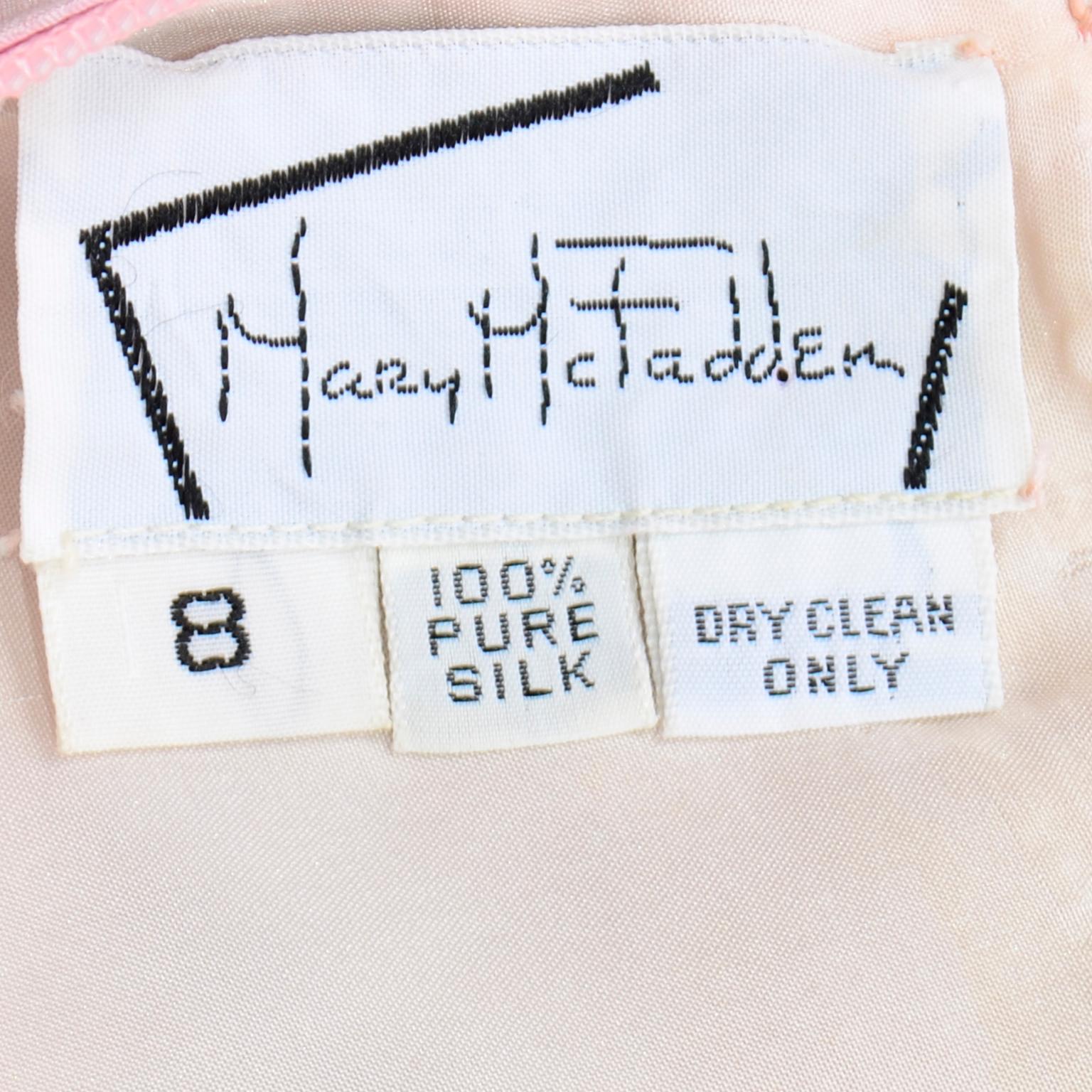 1970 Mary McFadden Vintage Silk Pink Pastel Watercolor Tye Dye Maxi Skirt For Sale 5