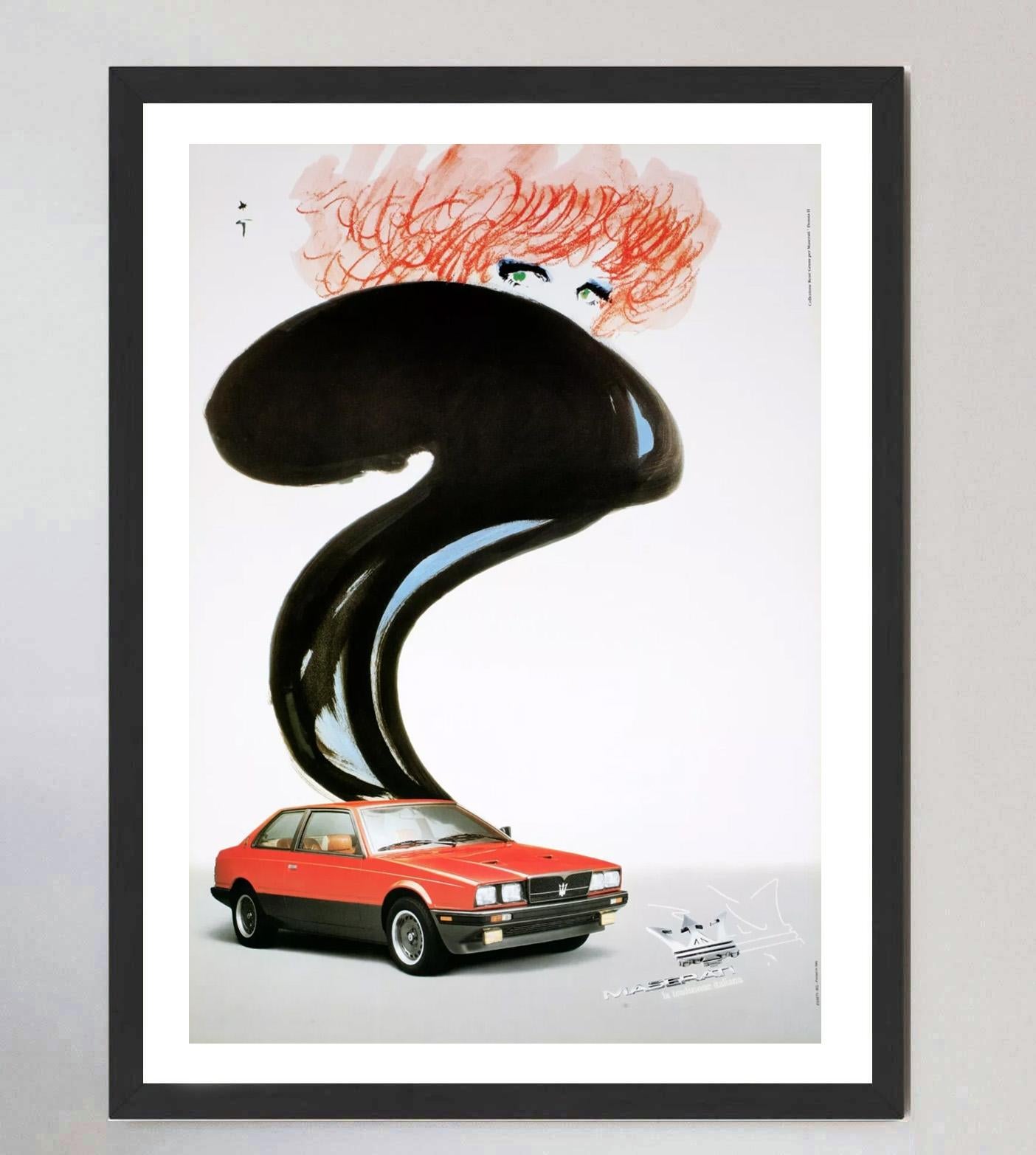 1970 Maserati - Donna II - Rene Gruau Póster original de época finales del siglo XX en venta