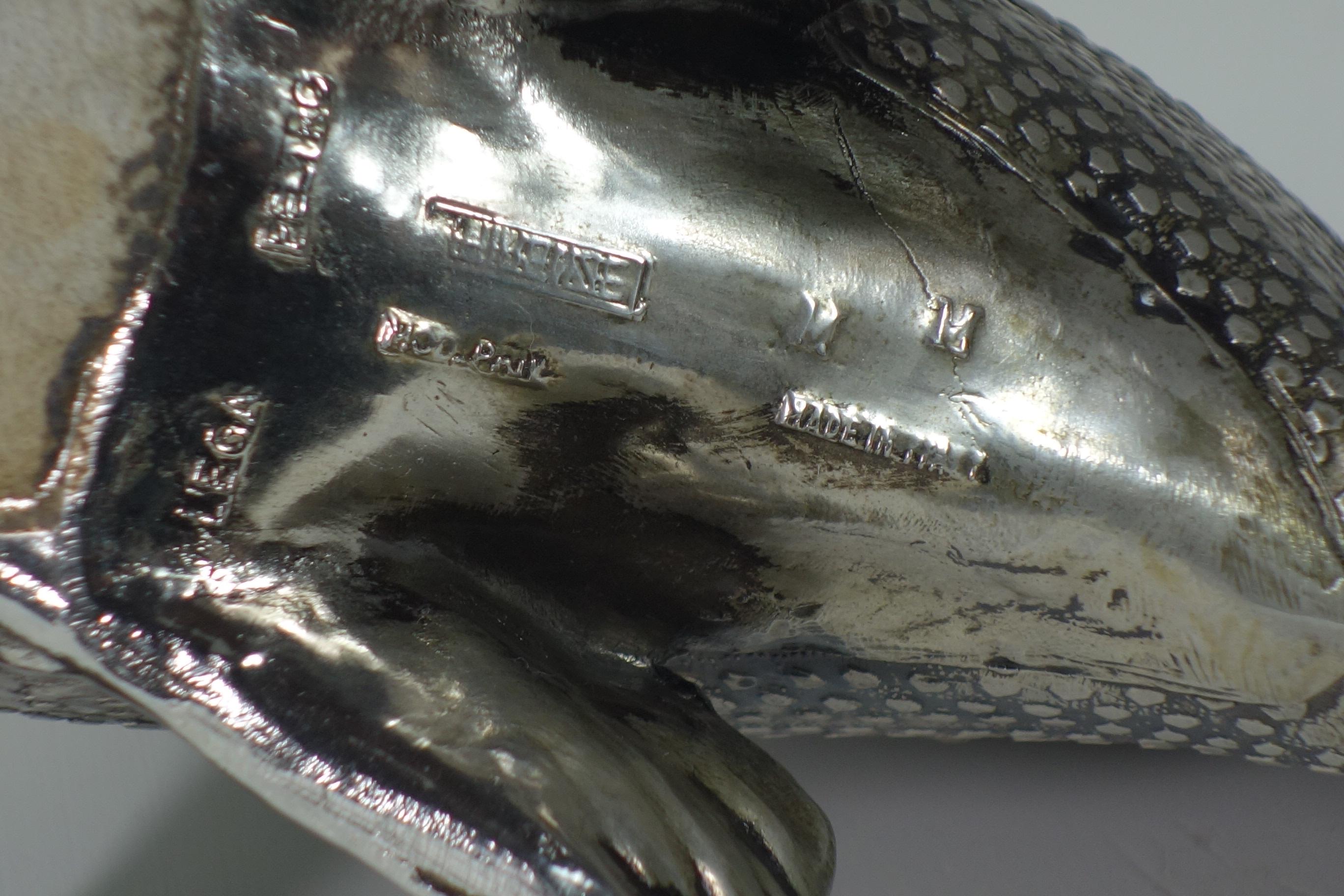 1970 Mauro Manetti Sturgeon Modern Silver Pewter Metal Fish Sculpture For Sale 6