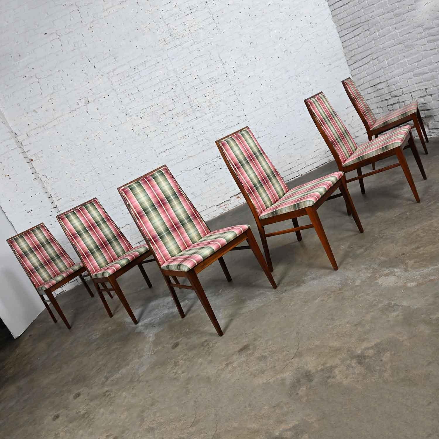 1970 MCM Dillingham Espirit Line Walnut Dining Chairs by Merton Gershun Set of 6 3