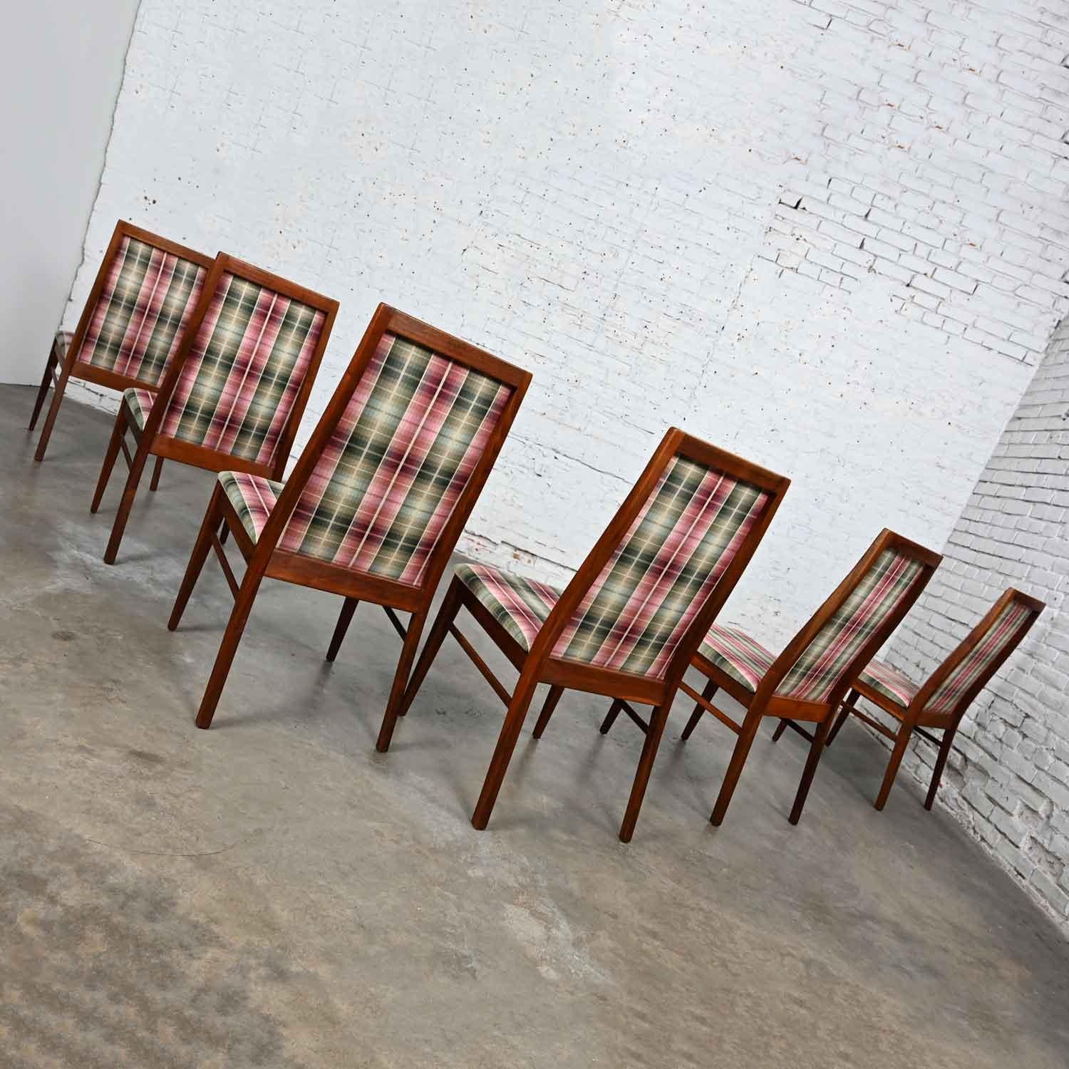 1970 MCM Dillingham Espirit Line Walnut Dining Chairs by Merton Gershun Set of 6 5