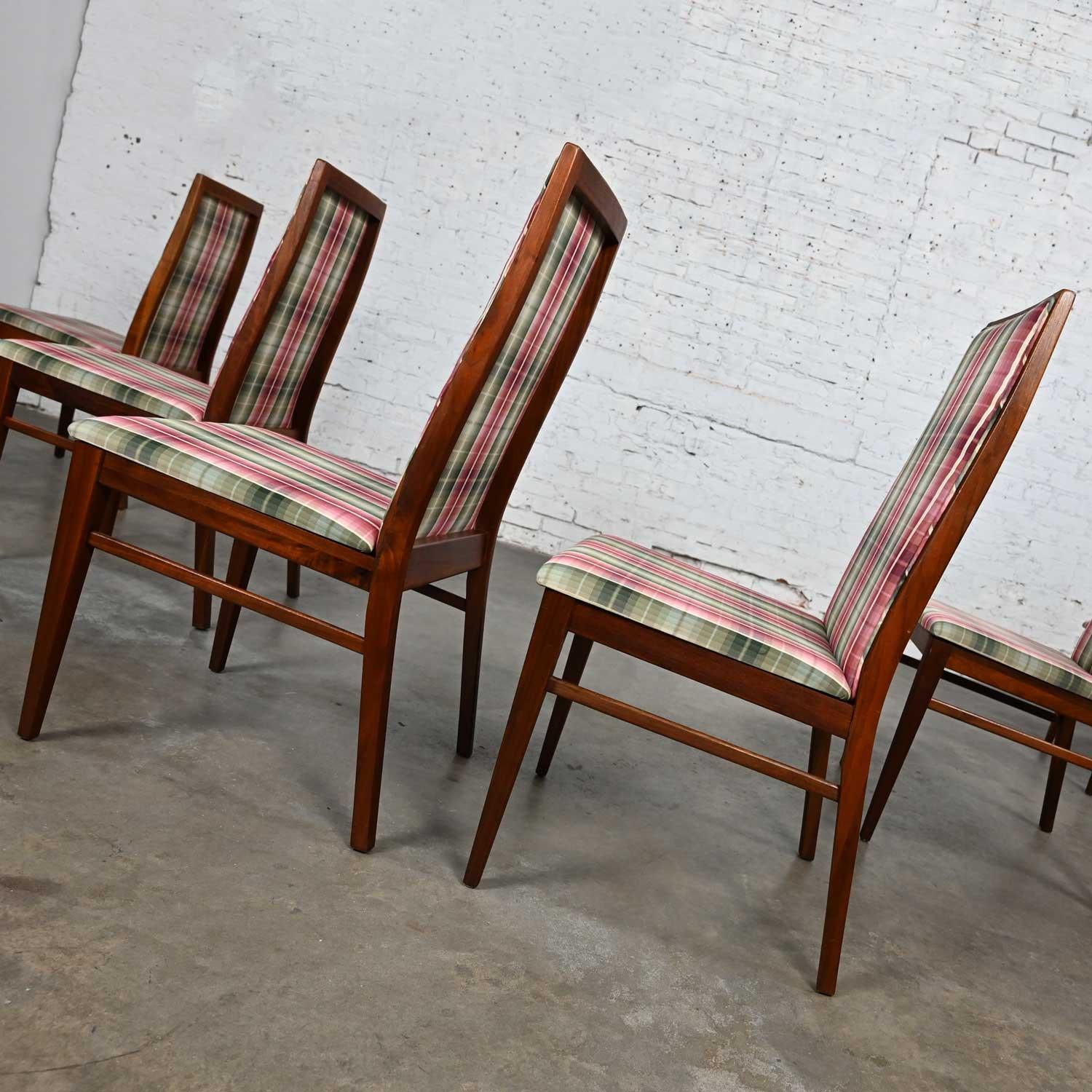 1970 MCM Dillingham Espirit Line Walnut Dining Chairs by Merton Gershun Set of 6 6