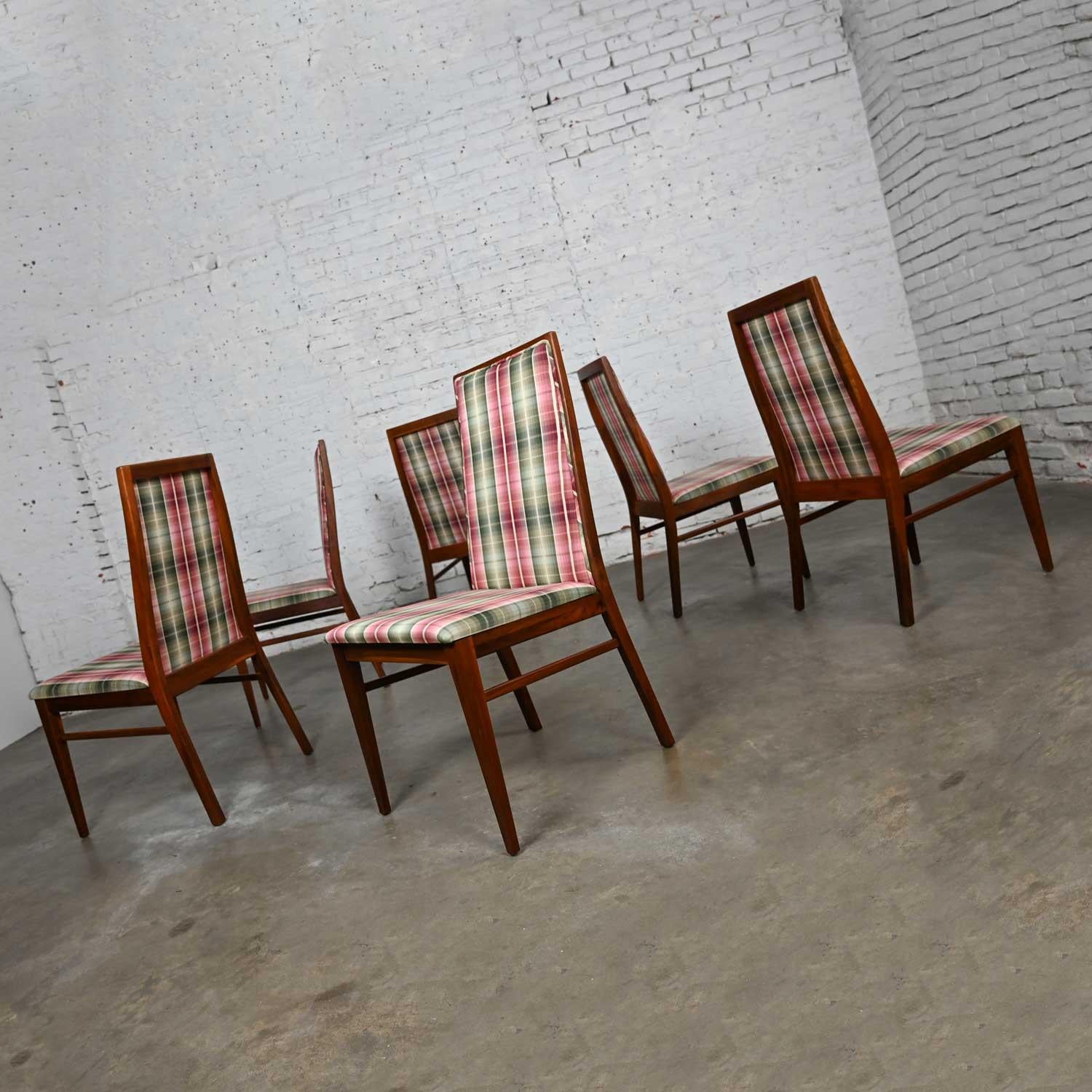 1970 MCM Dillingham Espirit Line Walnut Dining Chairs by Merton Gershun Set of 6 8