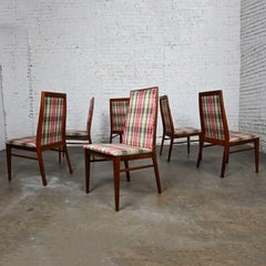 1970 MCM Dillingham Espirit Line Walnut Dining Chairs by Merton Gershun Set of 6