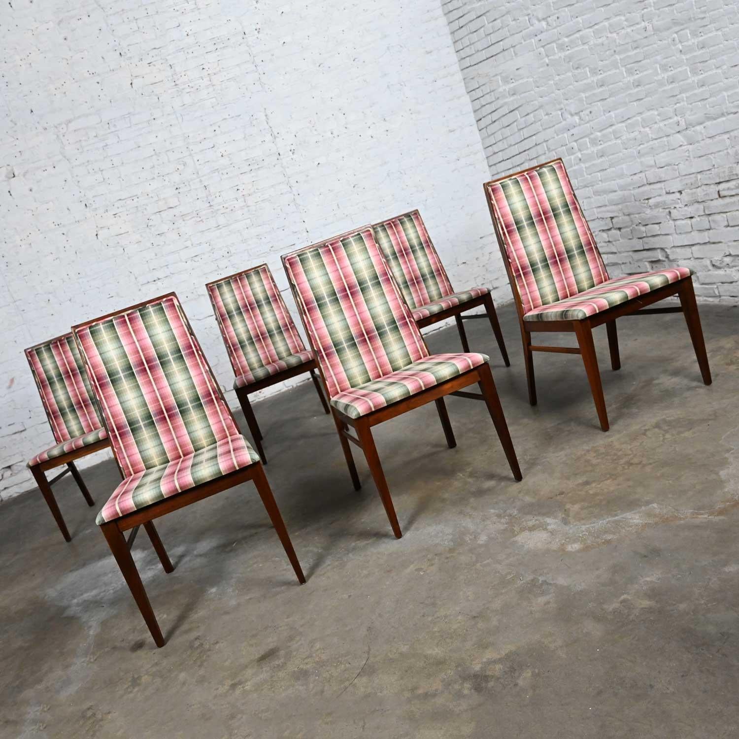 Mid-Century Modern 1970 MCM Dillingham Espirit Line Walnut Dining Chairs by Merton Gershun Set of 6