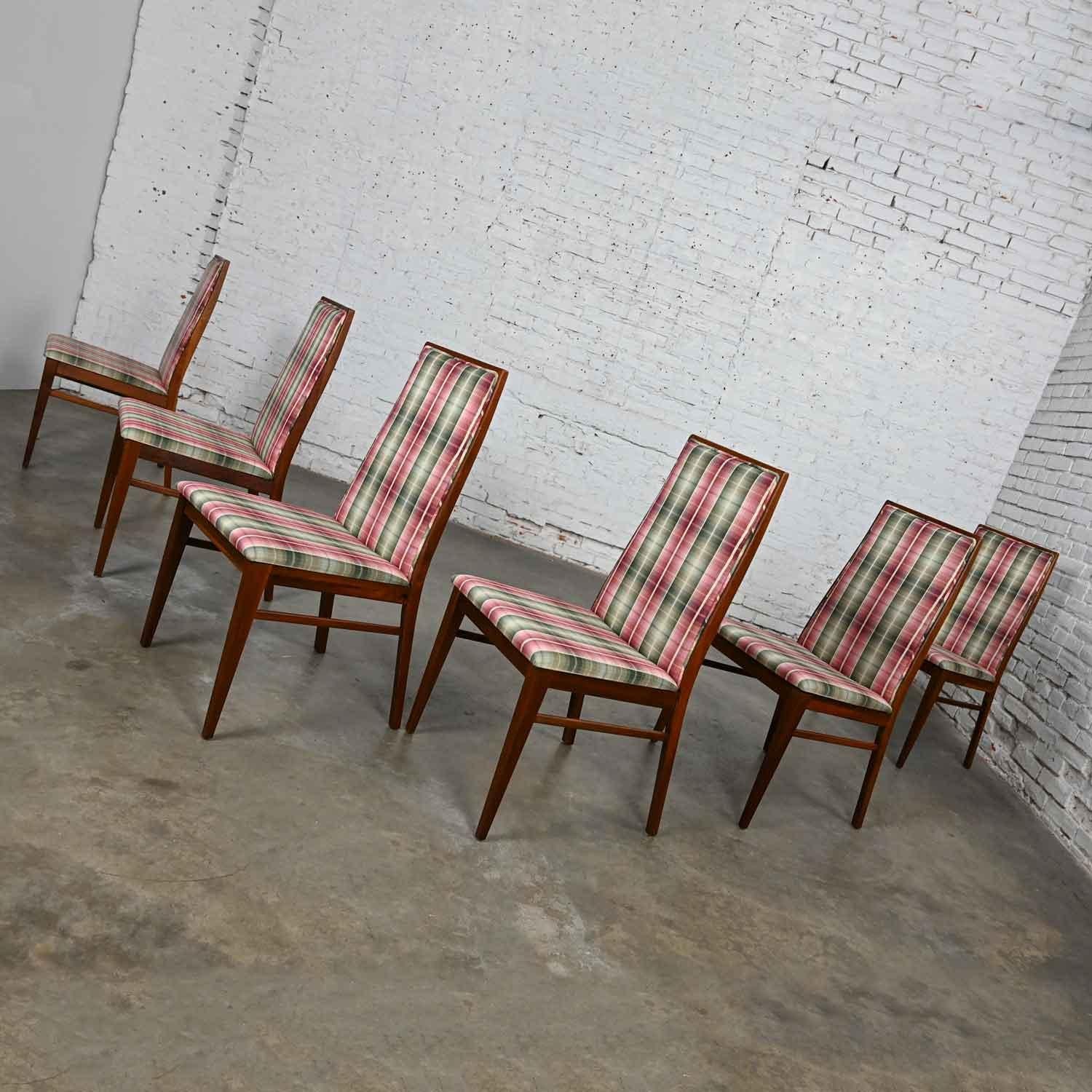 1970 MCM Dillingham Espirit Line Walnut Dining Chairs by Merton Gershun Set of 6 2