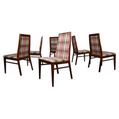 1970 MCM Dillingham Espirit Line Walnut Dining Chairs by Merton Gershun Set of 6