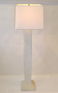 1970 Mid-Century Modern Geometric Textured Iconic Sculptural Plaster Lamp Sirmos