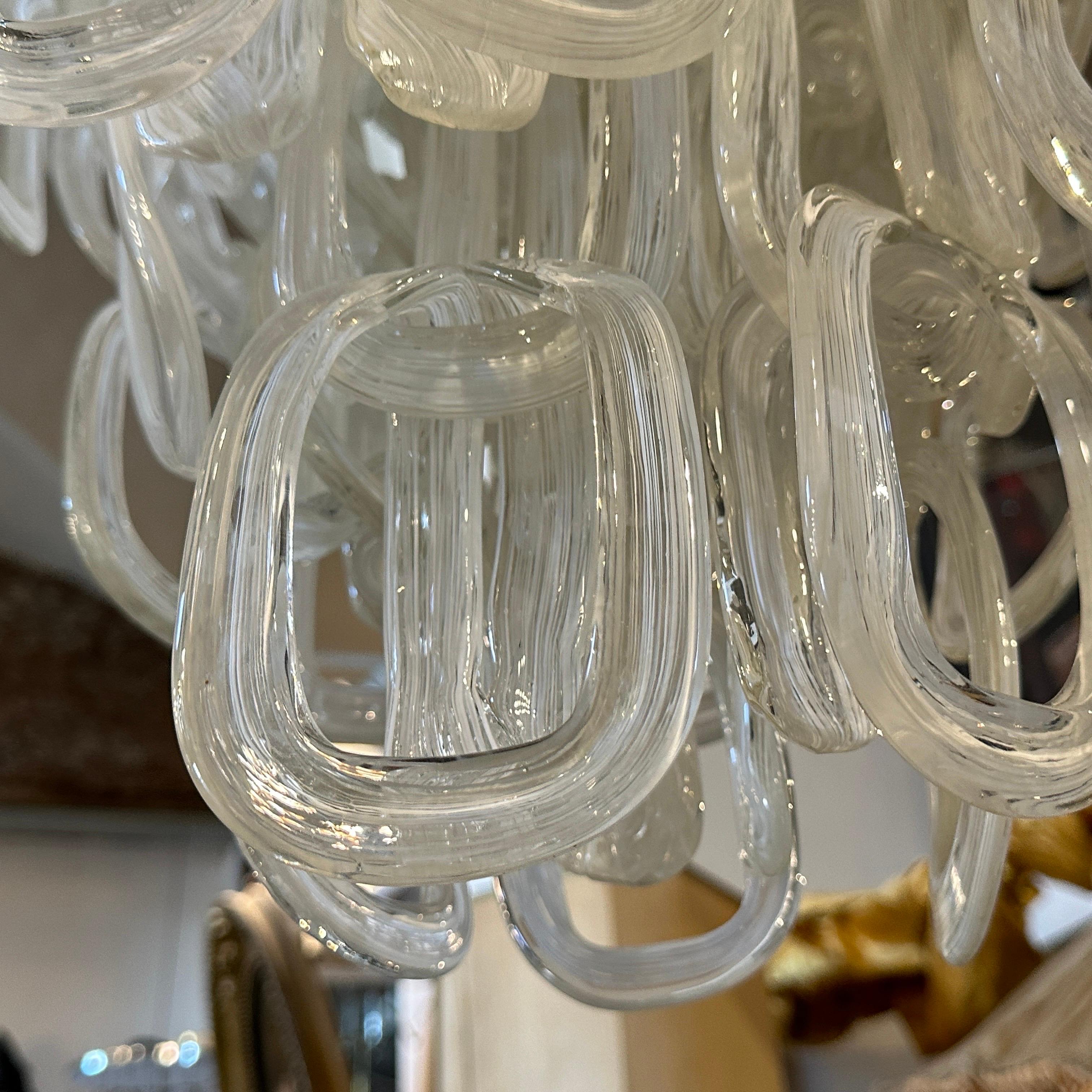 Italian 1970 Modernist Murano Glass Giogali Chandelier by Angelo Mangiarotti for Vistosi For Sale