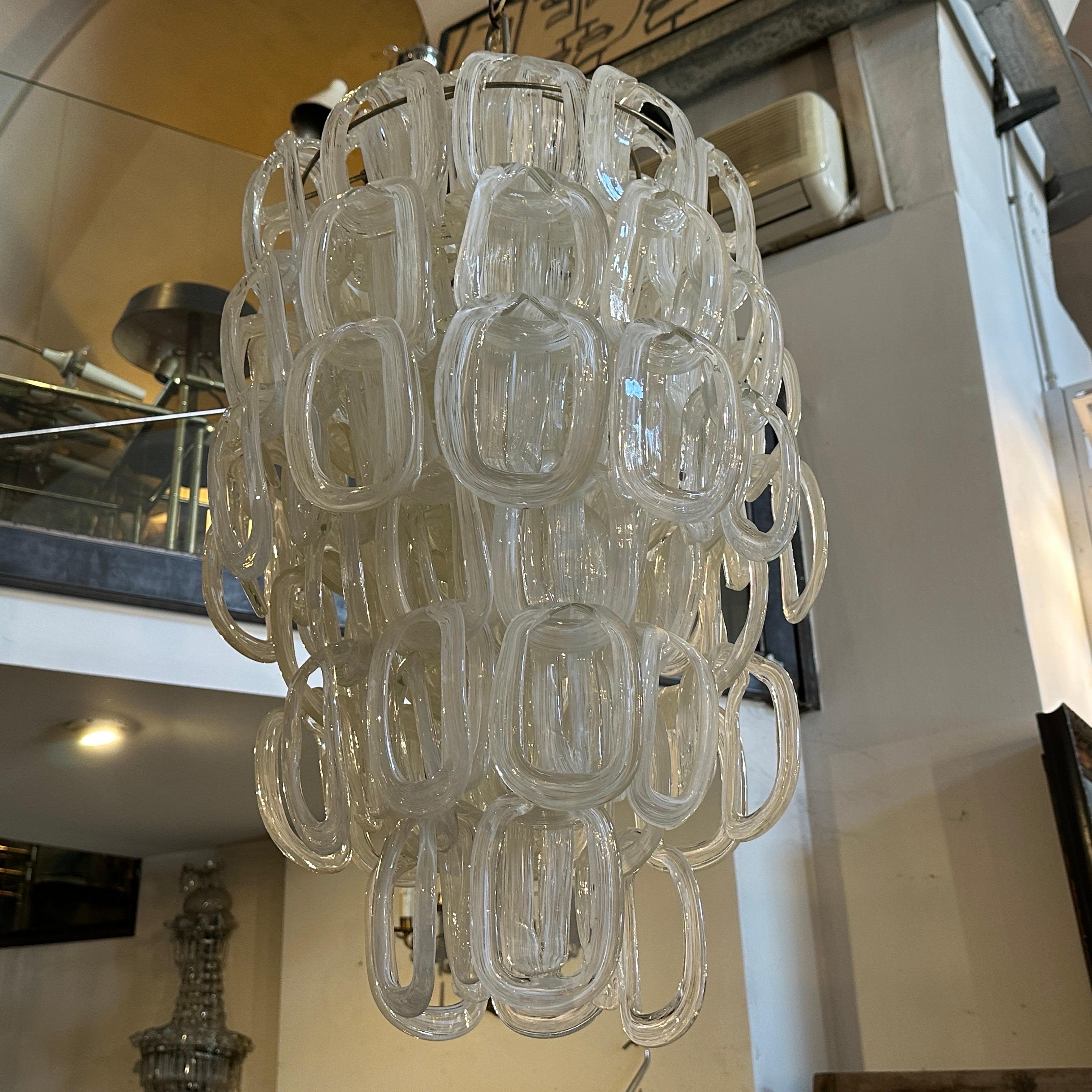 Lustre Giogali en verre de Murano de 1970 par Angelo Mangiarotti pour Vistosi en vente 2