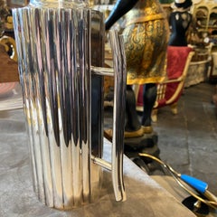 1970 Caraffa thermos italiana modernista placcata in argento di Cassetti Firenze