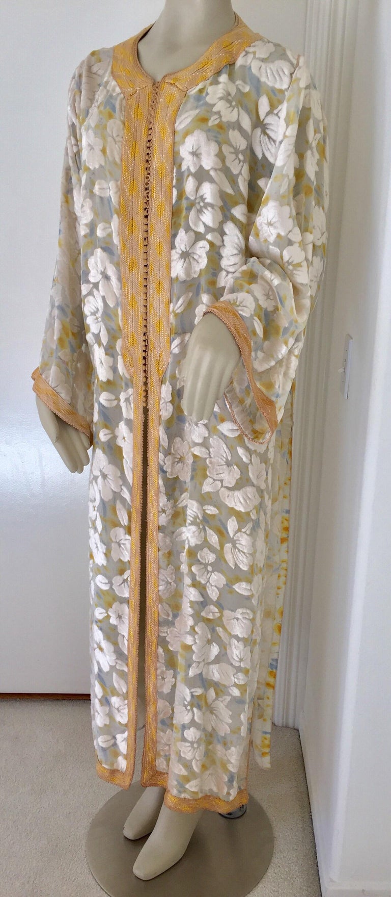 white and gold kaftan