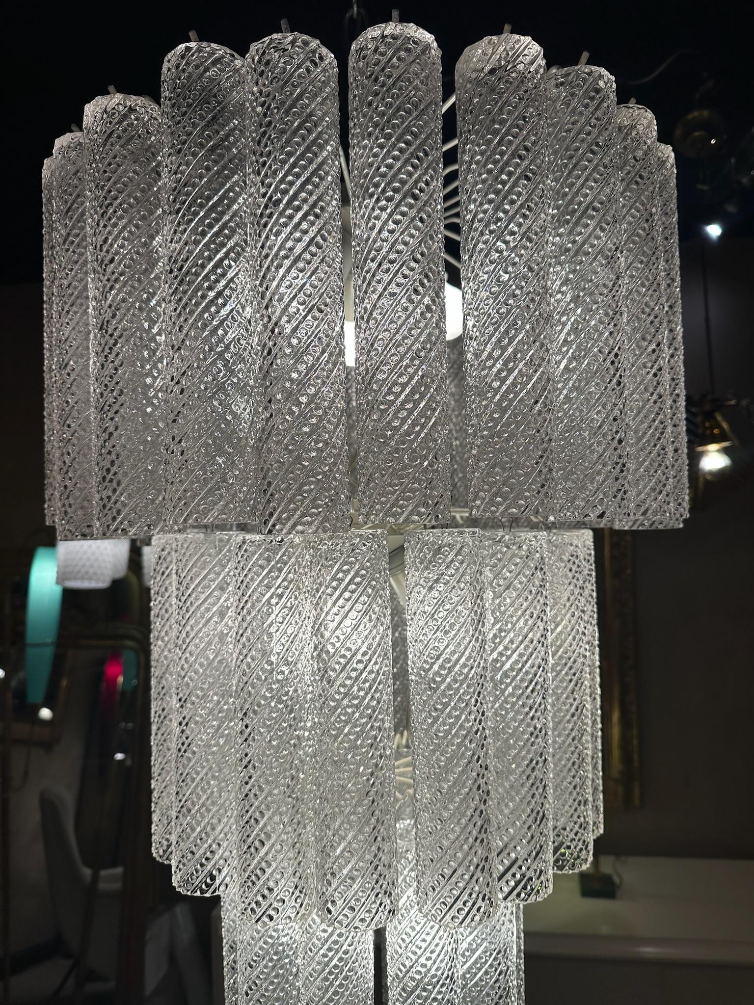 Italiano Lampadario a cascata in vetro di Murano del 1970 in vendita