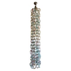 Lustre en verre de Murano avec chaînes très rares, 1970