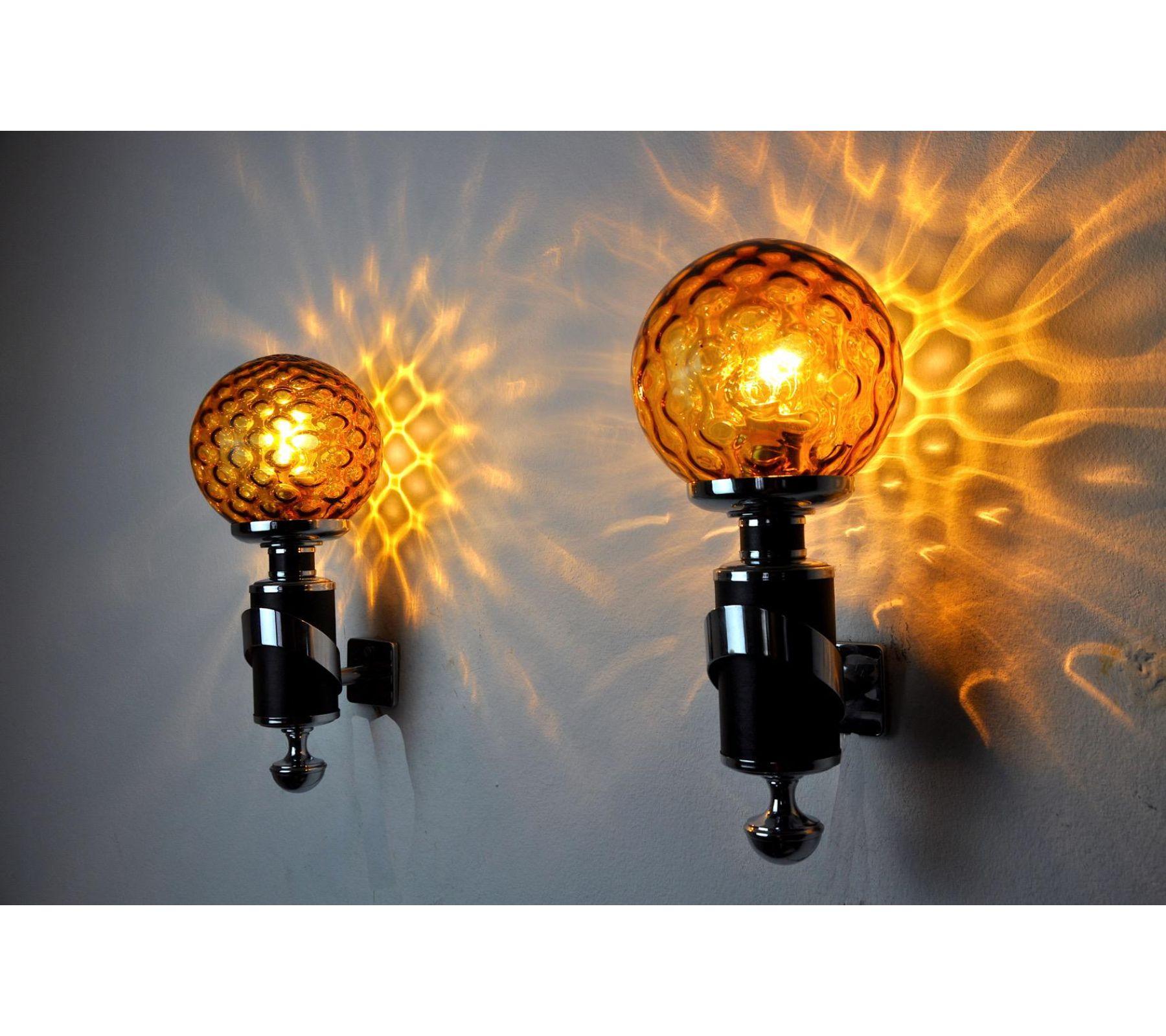 Italian 1970 Murano Wall Lamps, Italy, a Pair For Sale
