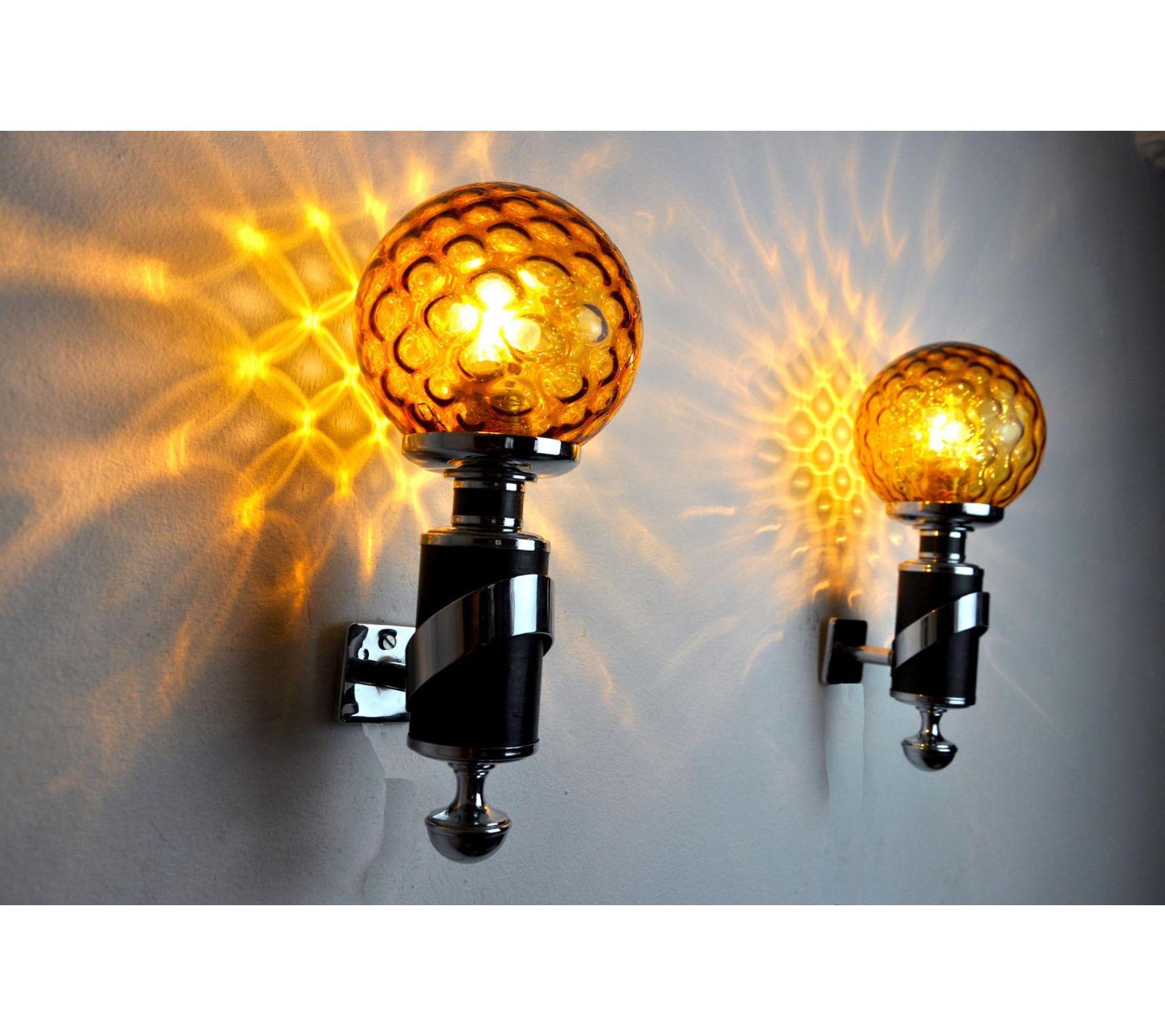 Metal 1970 Murano Wall Lamps, Italy, a Pair For Sale