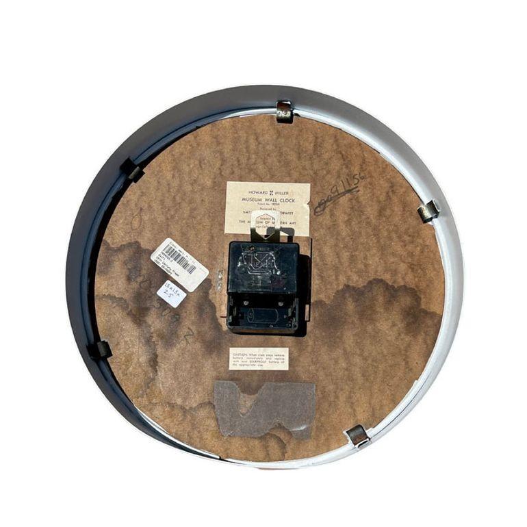 Reloj de pared Museum 1970 de Nathan Horwitt para Howard Miller en venta 2