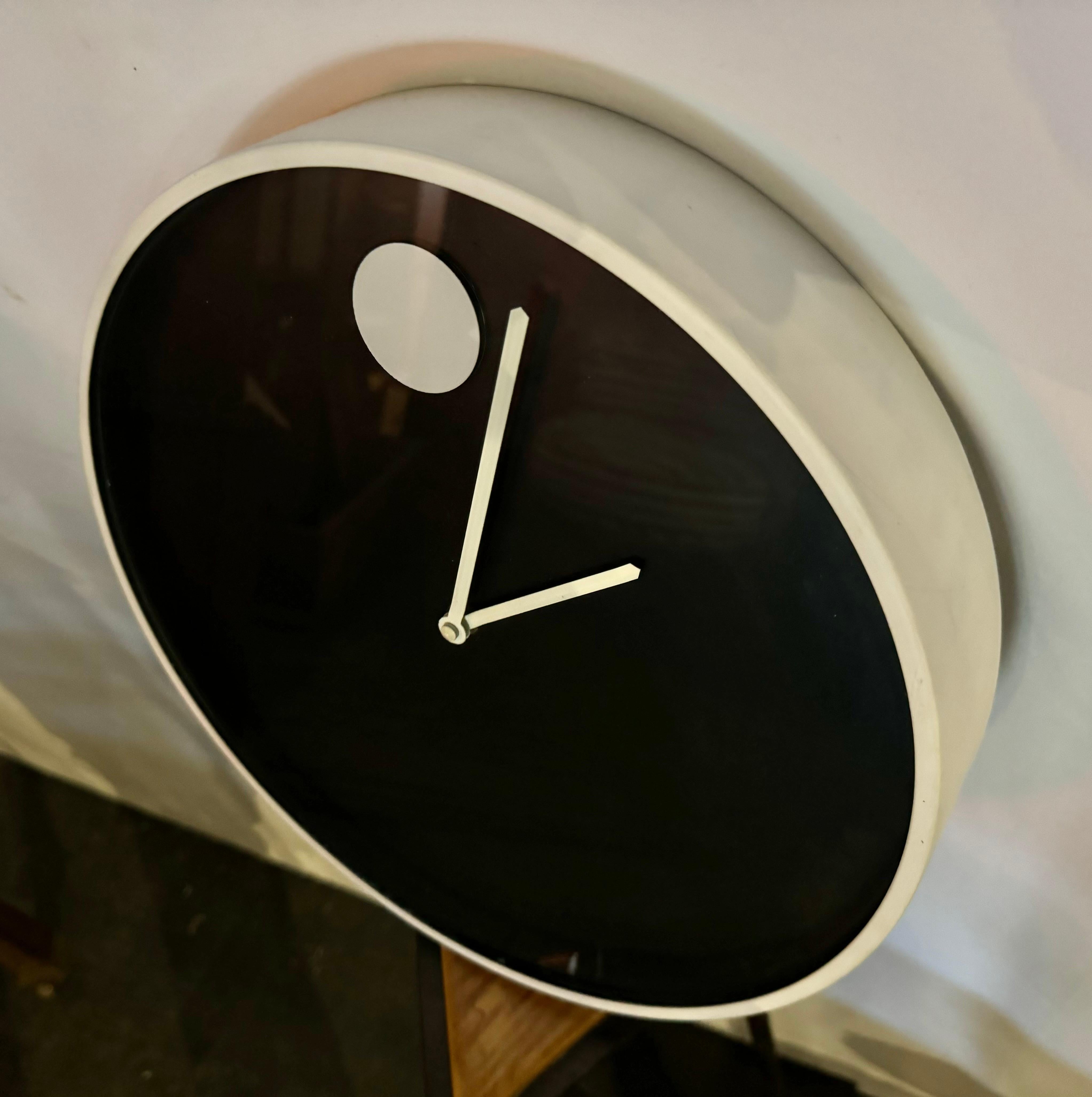 Reloj de pared Museum 1970 de Nathan Horwitt para Howard Miller/ POP MODERN SPACEAGE Esmaltado en venta