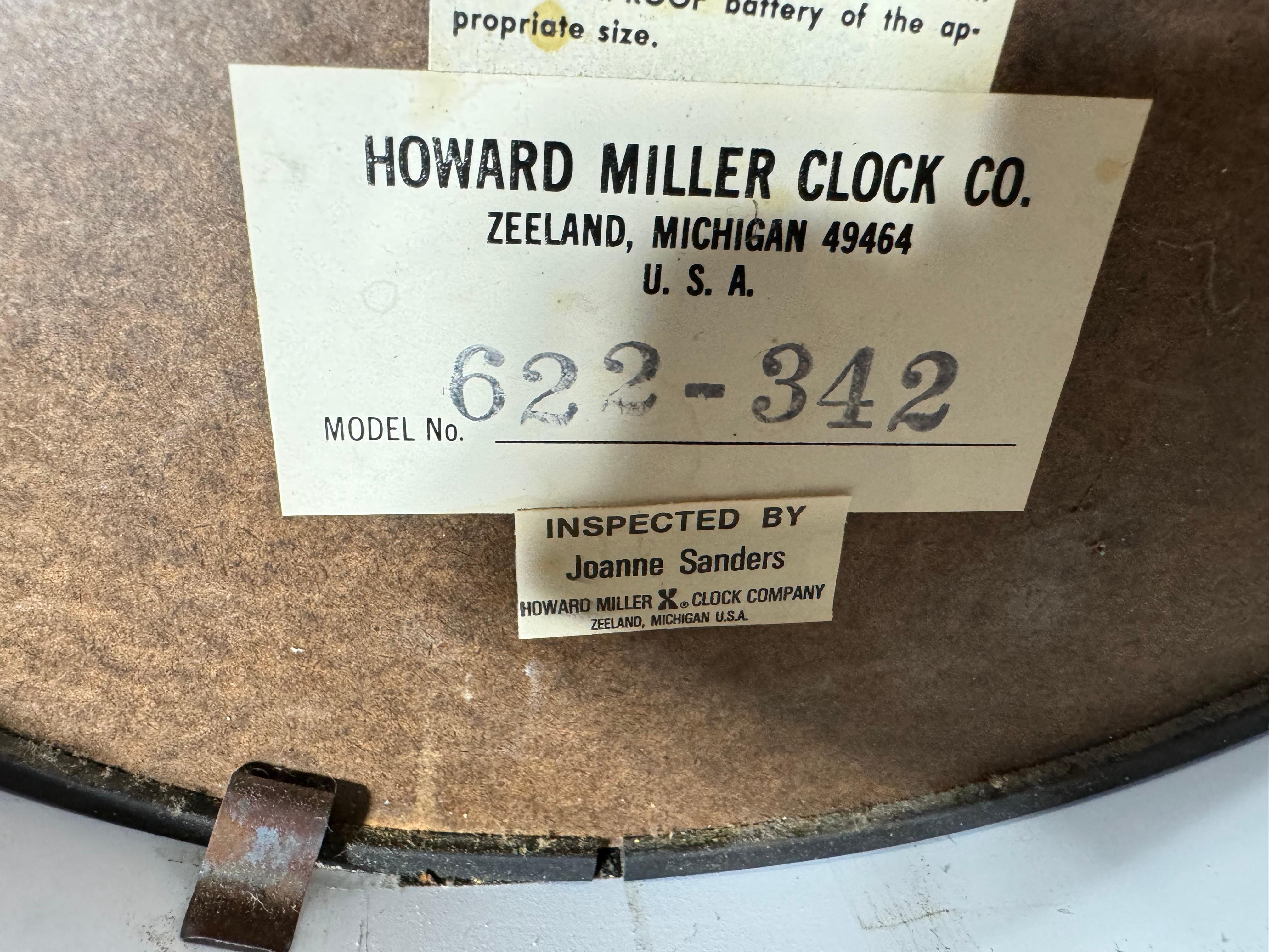 Reloj de pared Museum 1970 de Nathan Horwitt para Howard Miller/ POP MODERN SPACEAGE finales del siglo XX en venta