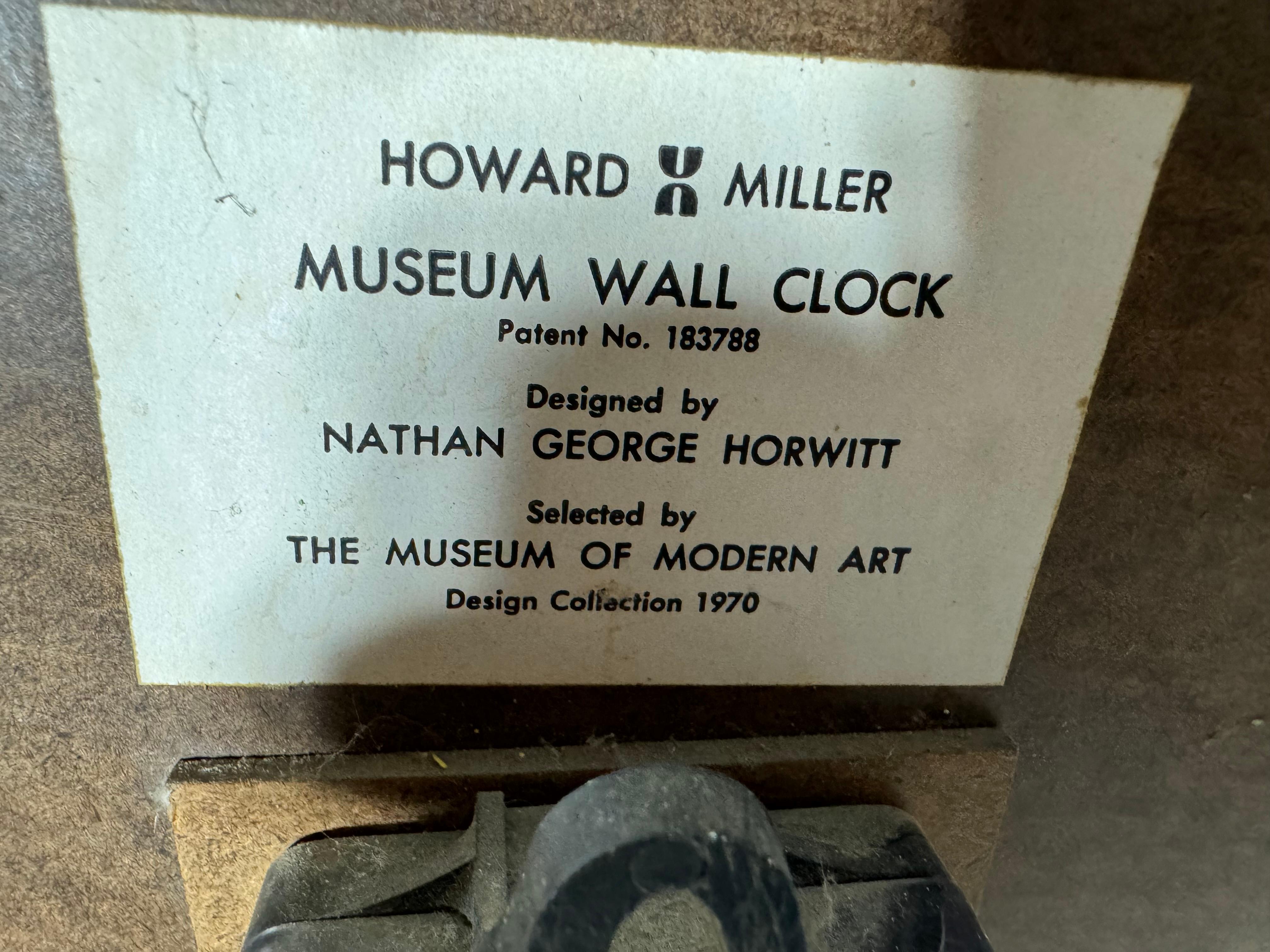 Reloj de pared Museum 1970 de Nathan Horwitt para Howard Miller/ POP MODERN SPACEAGE Acero en venta