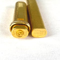 1970 Must De Cartier Gold-Plated Ballpoint Pen Brutalist Surface Twisted Clip