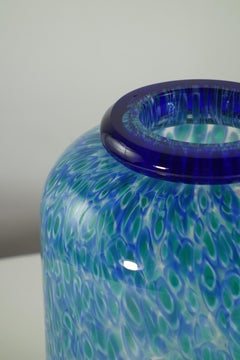 1970 Murano Gae Aulenti Italian Design Murrine Vase en verre Murano