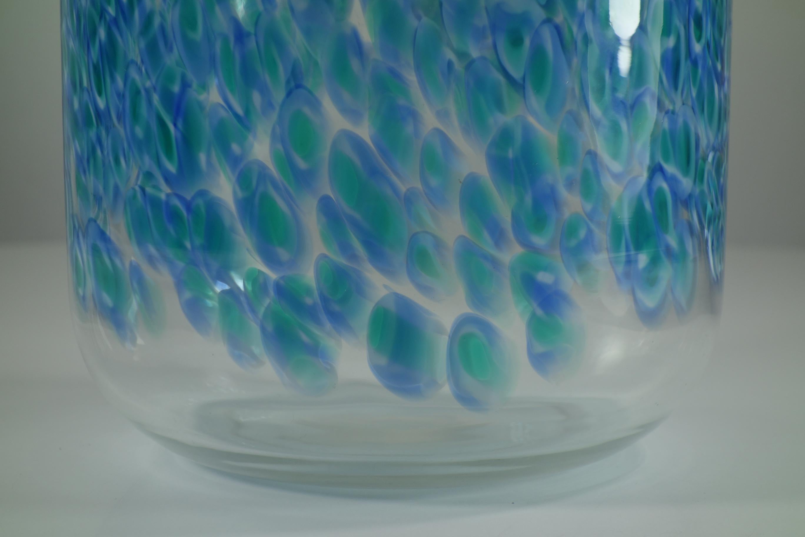 1970 Neverrino Gae Aulenti Italian Design Murrine Murano Glass Vase In Excellent Condition For Sale In Brescia, IT