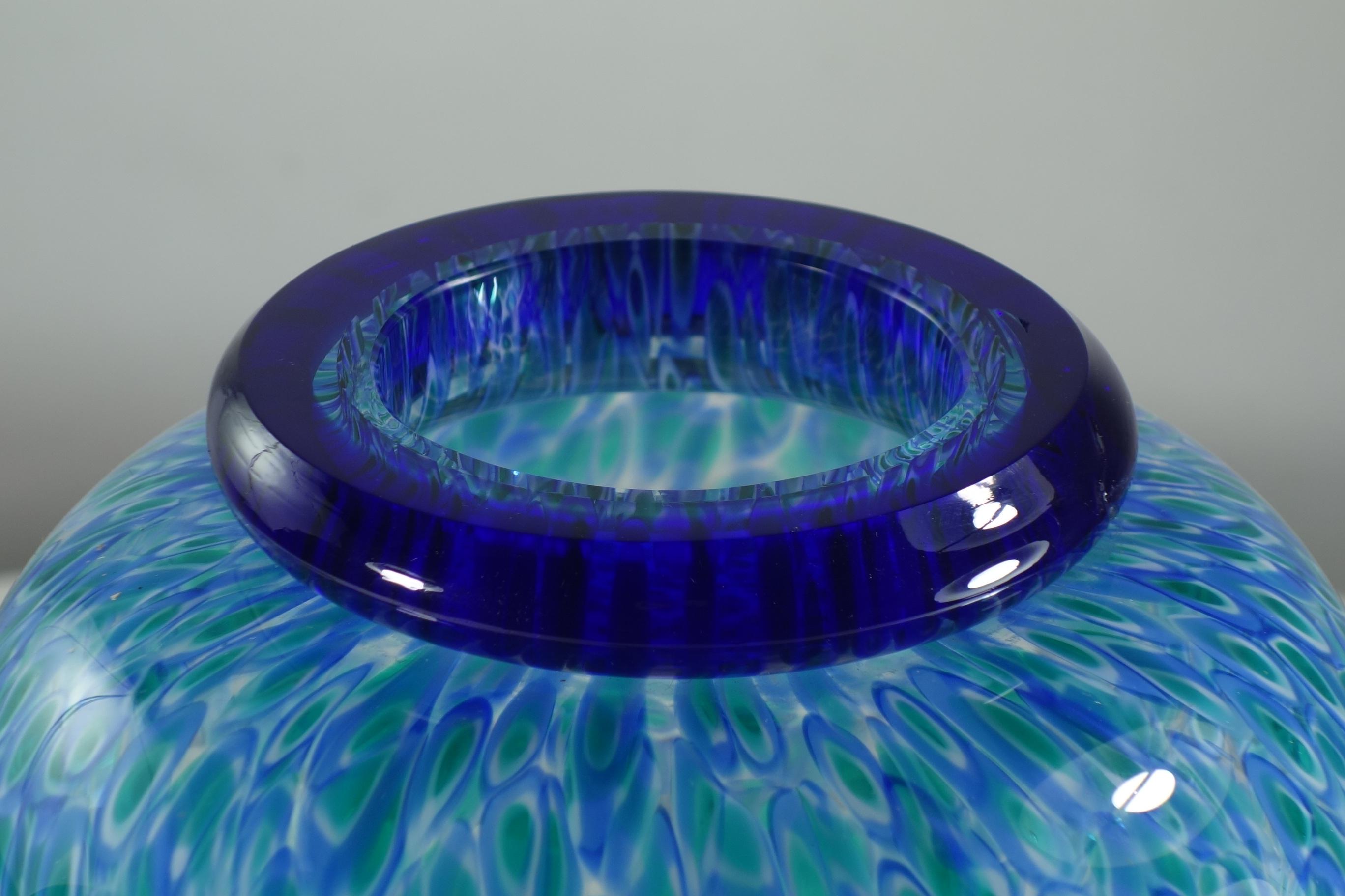 Late 20th Century 1970 Neverrino Gae Aulenti Italian Design Murrine Murano Glass Vase For Sale