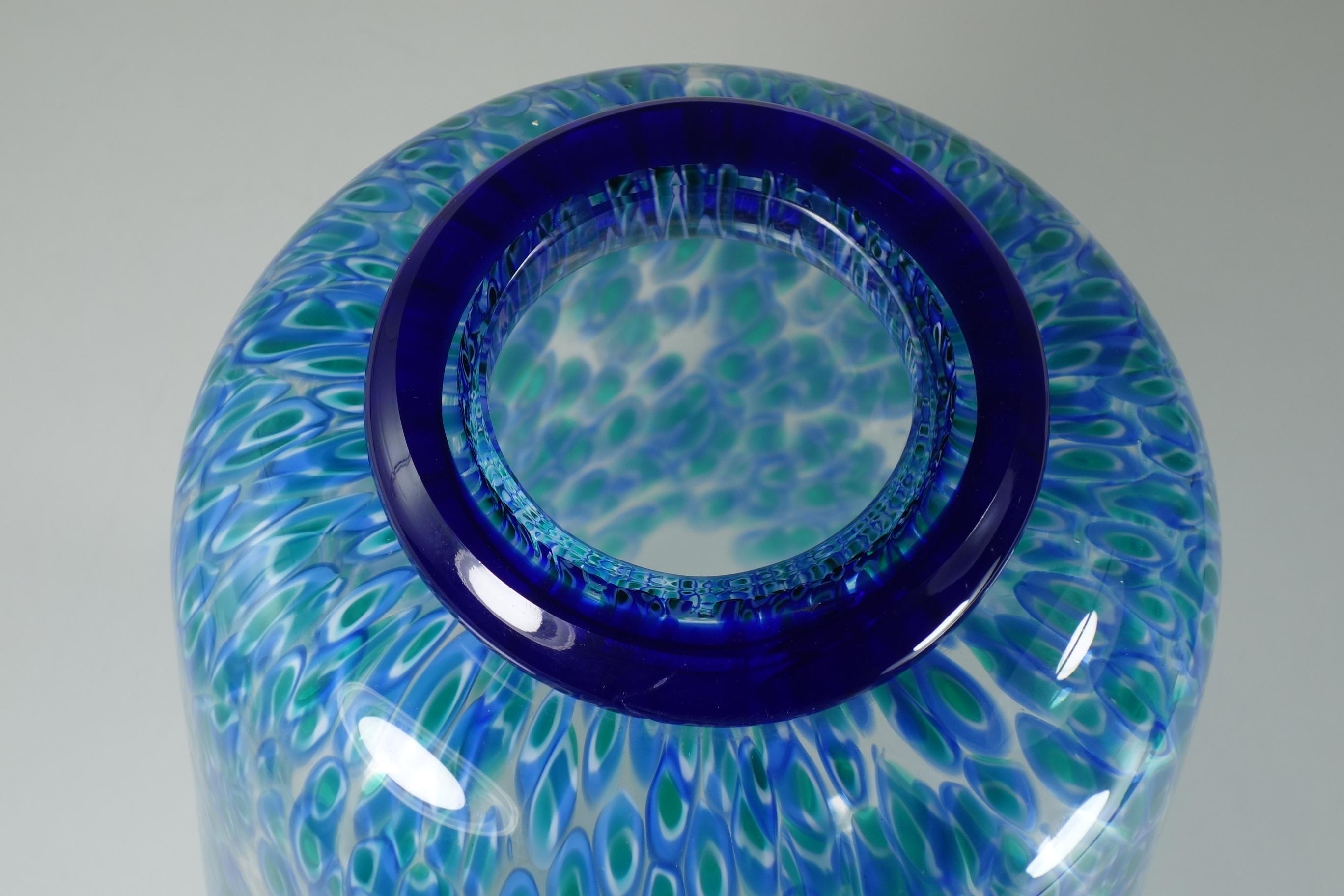 1970 Neverrino Gae Aulenti Italian Design Murrine Murano Glass Vase For Sale 4