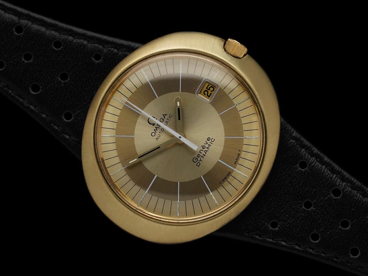 1970 Omega Dynamic Vintage Mens First Generation Cal. 565 Watch - Gold Plated SS In Good Condition For Sale In Suwanee, GA