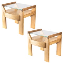 1970 Pair of Bedside Tables by Maison Regain