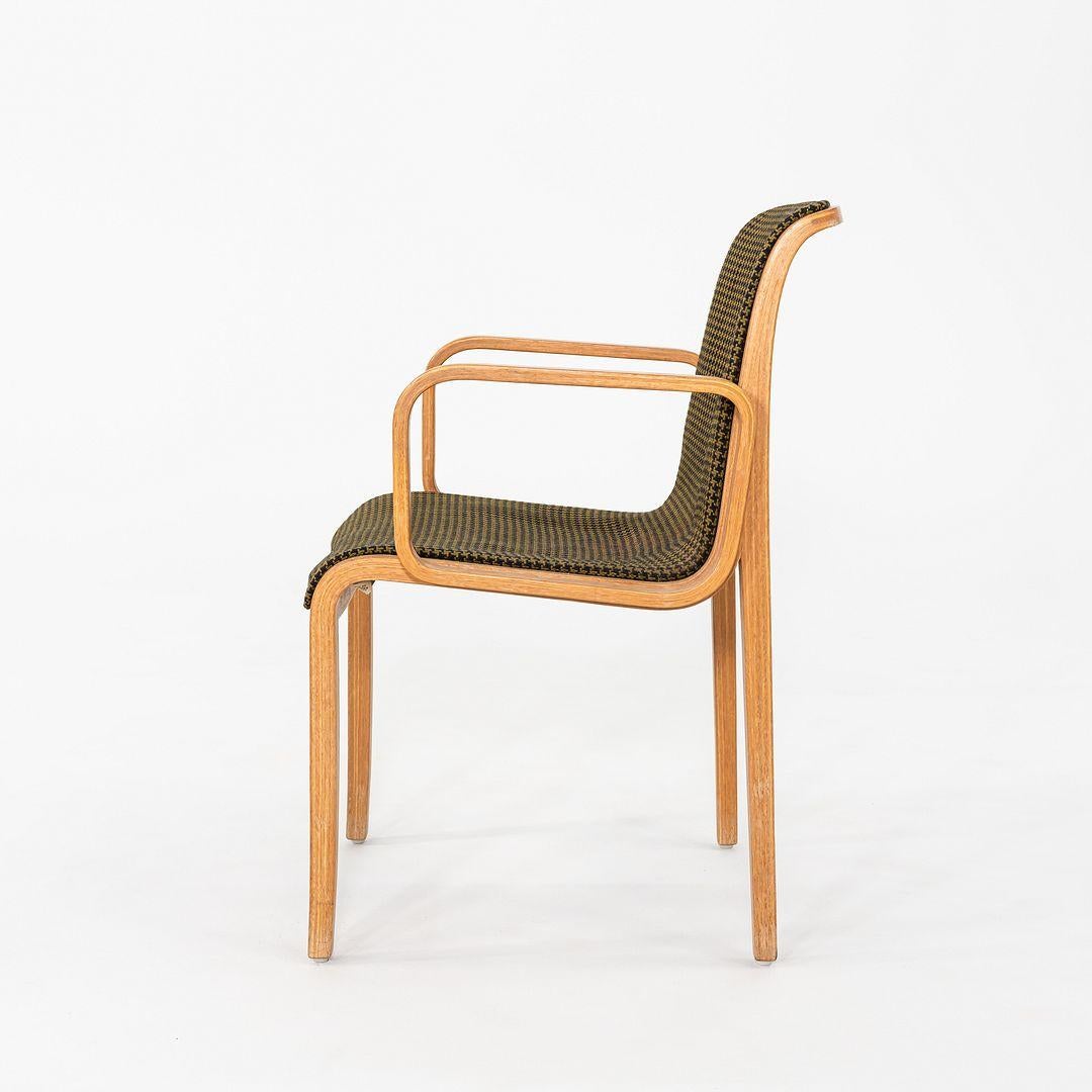 American 1970 Pair of Bill Stephens 1300 Series Dining Chairs in Green Fabric and Birch For Sale