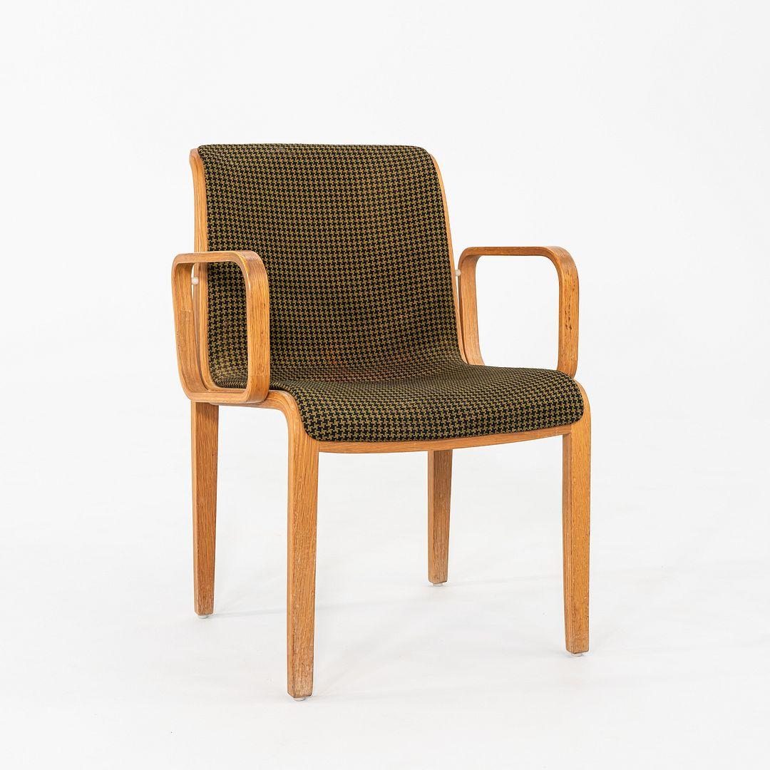 Late 20th Century 1970 Pair of Bill Stephens 1300 Series Dining Chairs in Green Fabric and Birch For Sale