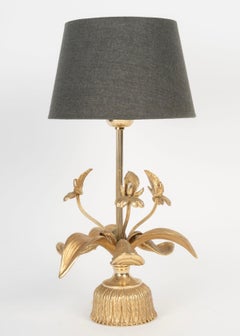 1970 Pair of bronze “Orchid” lamps by Maison Jansen