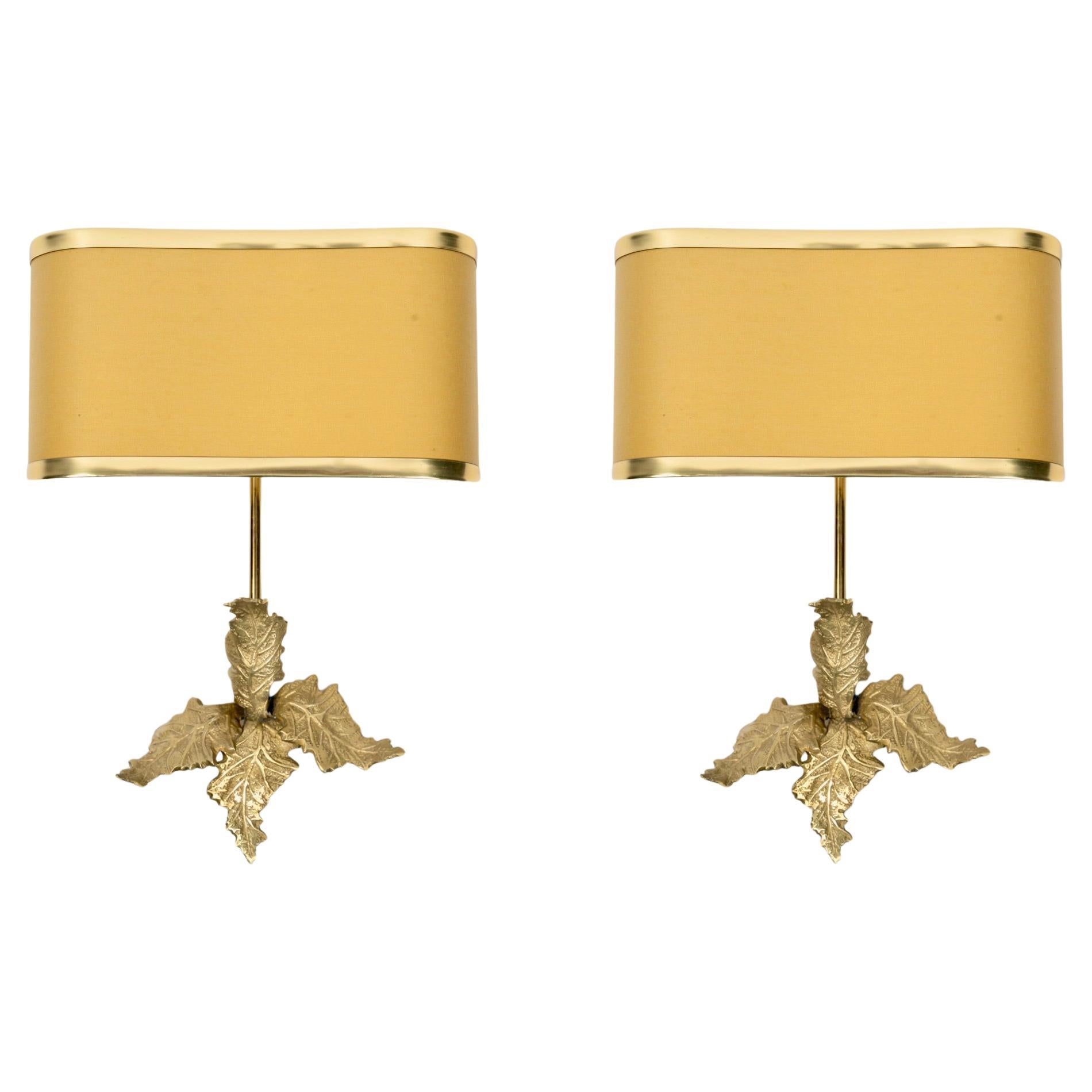 1970 Pair of bronze wall sconces by Maison Charles