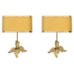 1970 Pair of bronze wall sconces by Maison Charles