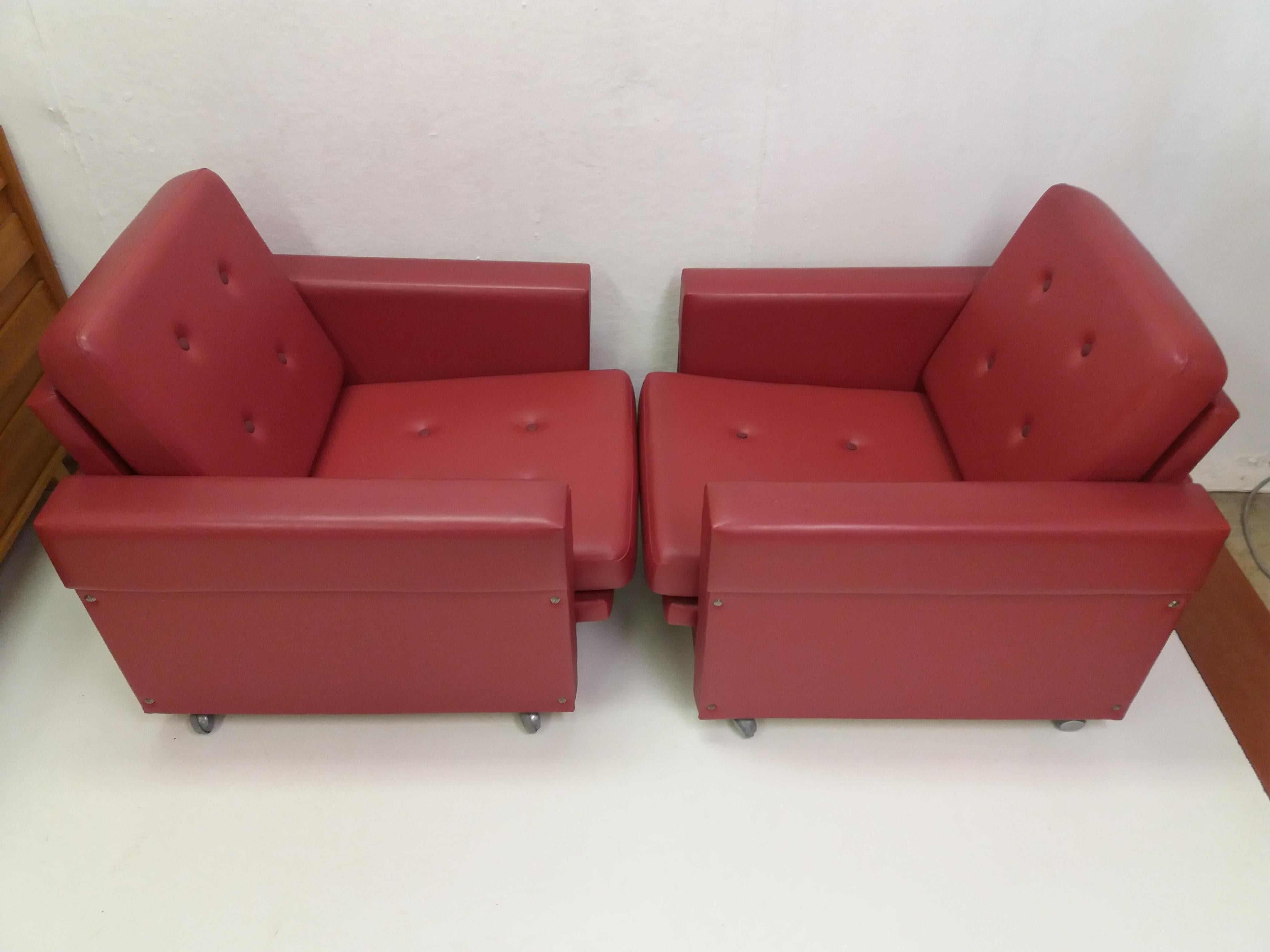 1970 Pair of Brussels Style Armchairs, Czechoslovakia For Sale 9