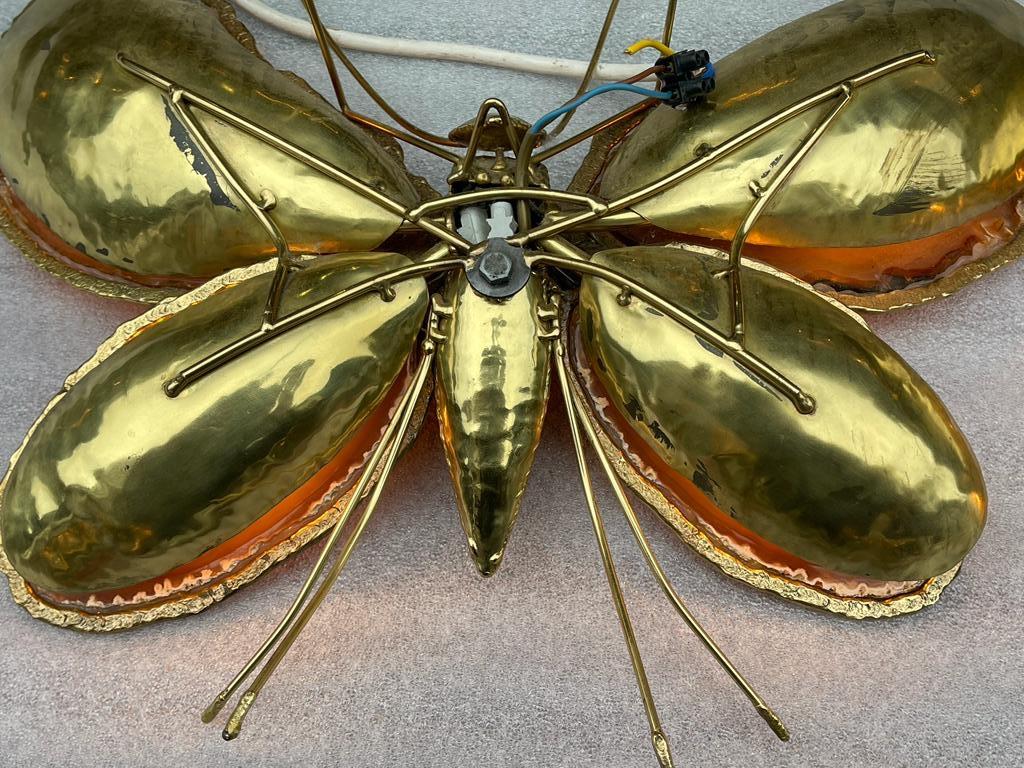 1970′ Pair of Butterfly Sconces Bronze/Brass, Duval Brasseur or Isabelle Faure 6