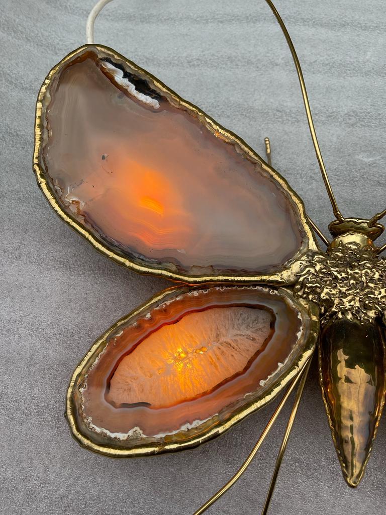 1970′ Pair of Butterfly Sconces Bronze/Brass, Duval Brasseur or Isabelle Faure 8