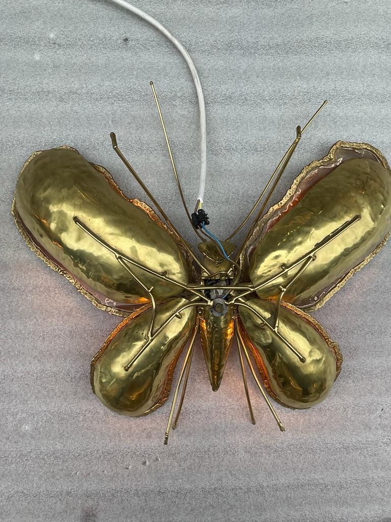 1970′ Pair of Butterfly Sconces Bronze/Brass, Duval Brasseur or Isabelle Faure 11
