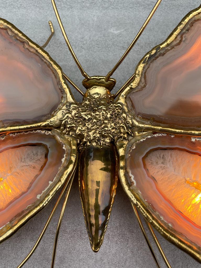 Space Age 1970′ Pair of Butterfly Sconces Bronze/Brass, Duval Brasseur or Isabelle Faure