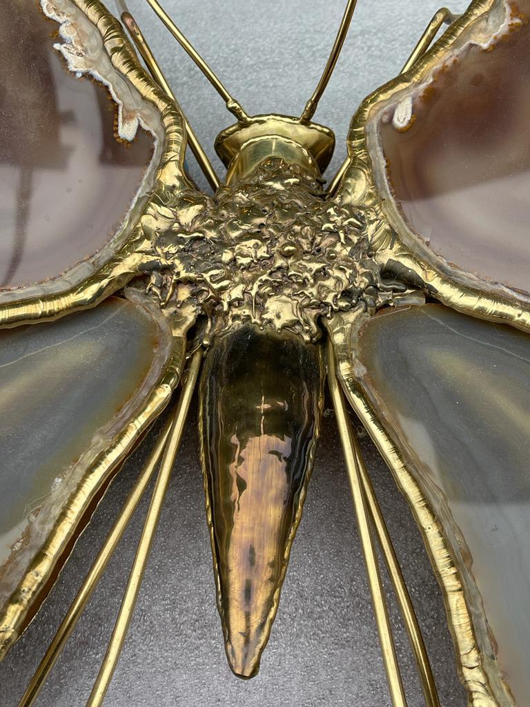1970′ Pair of Butterfly Sconces Bronze/Brass, Duval Brasseur or Isabelle Faure In Good Condition In Paris, FR