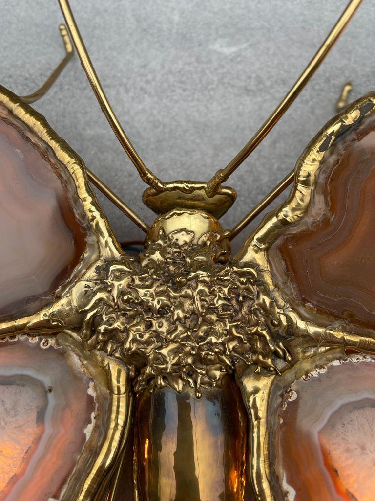 1970′ Pair of Butterfly Sconces Bronze/Brass, Duval Brasseur or Isabelle Faure 1