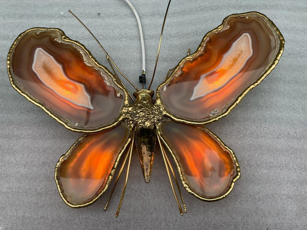 1970′ Pair of Butterfly Sconces Bronze/Brass, Duval Brasseur or Isabelle Faure 2
