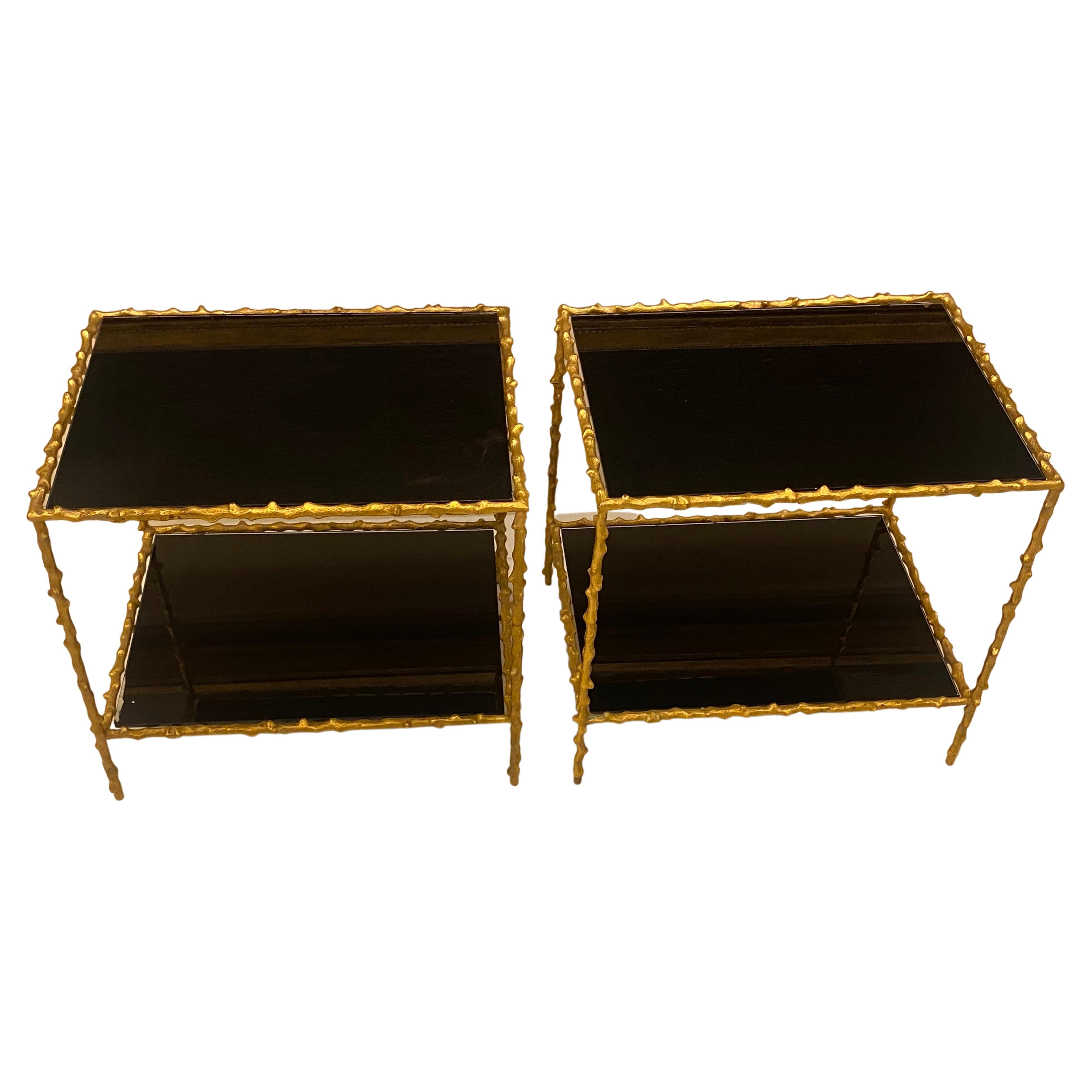 1970 ' Coppia di divani nello stile della Maison Jansen, dorati  Bronzo 50 X 37 in vendita